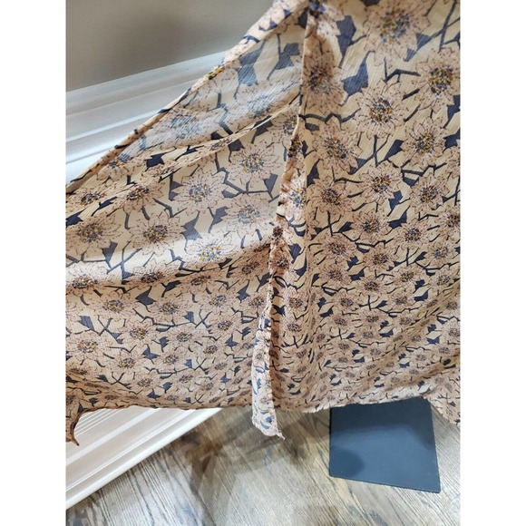 Xhilaration Women Beige Floral Polyester Round Neck Sleeveless Long Maxi Dress M - Picture 5 of 15